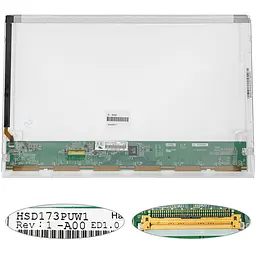 Матриця 17.3 HSD173PUW1 (1920*1080 40pin LED NORMAL матова роз'єм ліворуч знизу) для ноутбука