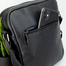 Сумка чоловіча чорна шкіряна Handycover S245 через плече - мініатюра 3