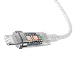 Кабель Baseus Explorer Series Fast Charging Cable with Smart Temperature Control Cable USB to Lightning 2.4A 1m CATS010002 White - мініатюра 5