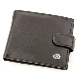 Шкіряний чоловічий купюрник ST Leather 18308 (ST104) чорний - мініатюра 9