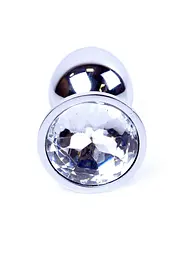 Анальна пробка з каменем Jewellery Silver Plug - мініатюра 2
