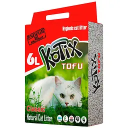 Наповнювач Тофу Kotix Classic без аромату для котячого туалету 6 л