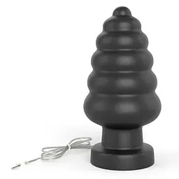 Вібруюча анальна пробка King-Sized чорна 18см - мініатюра 4