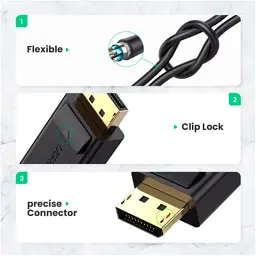 Перехідник Display Port M to HDMI F 4K30Hz black Ugreen (40363) - мініатюра 4