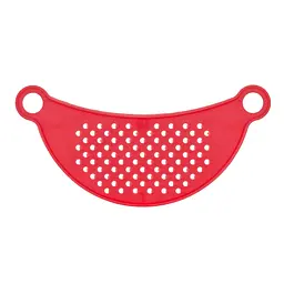 Плоска терка-друшляк двухстороннняя пластикова 30 см, Kitchette Червоний 86474 - мініатюра 2