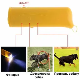 Ультразвуковий відлякувач собак з ліхтариком функція навчання захист від собак UKC AD 100 - мініатюра 2