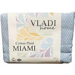 Плед VLADI 140*200 "MIAMI" 02S/GLENN білий-сір-блак