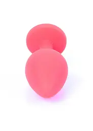 Анальна пробка - Jewellery Silicone Red Plug M Blue - мініатюра 7