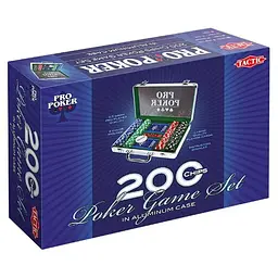 Настільна гра Tactic Покерний набір Pro-Poker 200 фішок по 11,5 г (алюмінієвий кейс) (03090)