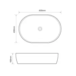 Умивальник накладний Mixxus Premium Ellipse-0105 600x400x150 мм MP6563, Білий - мініатюра 8