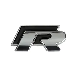 Емблема напис R срібло+Чорна 54.5х26.3мм метал (на скотчі)
