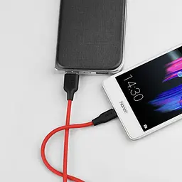 Кабель HOCO X21 Micro USB 2,4 A 2 м чорний/червоний 3841 - мініатюра 3
