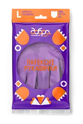 Рукавички латексні Добра господарочка колекція Вибійка L (4820086523721) - мініатюра 3