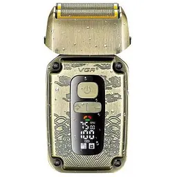 Електробритва VGR V-337 для вологого і сухого гоління з водонепроникним корпусом IPX6 і LED-дисплеєм золотиста (44231-V-337_678) - мініатюра 2