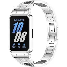 Ремінець-бампер DK Samsung Galaxy Fit3 (R390) Metal Band Fitlink Diamond (silver) - мініатюра 2