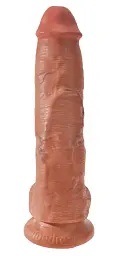 Фалоімітатор King Cock With Balls 10" 25 см коричневий - мініатюра 3