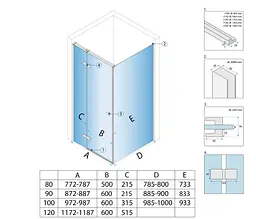 Душова кабіна Rea Atlas 80x90 права chrome KPL-K4361 - мініатюра 7