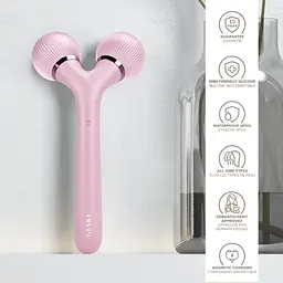 Електронний звуковий ролик для обличчя та тіла GESKE Sonic Facial & Body Roller 4 в 1 рожевий - мініатюра 5
