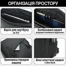 Рюкзак Tigernu T-B9592 15.6 Black - мініатюра 7
