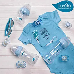 Дитяча пляшечка Nuvita 6011 Mimic Collection антиколікова 0+ 150 мл синя NV6011AZZURO - мініатюра 4