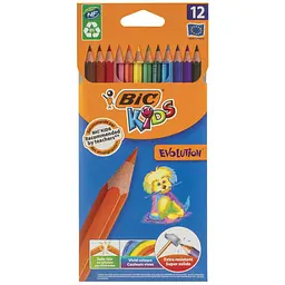 Олівці BIC 82902912 Evolution 12 кольорів (3270220060963)(SC)