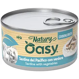Вологий корм Oasy Cat Wet Natury для дорослих котів сардинела з овочами у соусі 85 г