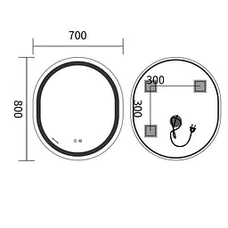 Дзеркало Mixxus Premium Ellipse MV05-80x70-Reverse MP6643 - мініатюра 8