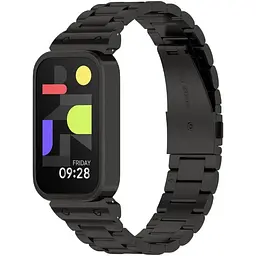 Ремінець-бампер DK для Xiaomi Mi Smart Band 9 Active Metal Fitlink Steel (018851) (black) - мініатюра 2
