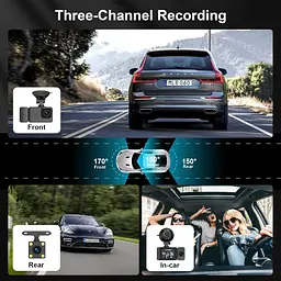 Автомобільний відеореєстратор Dash Cam Dasch Camera Без Кабеля Камера Mini Daschcam Dascam Roof Cam з моніторингом паркінга G-Sens - мініатюра 2
