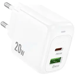 МЗП Hoco CS54A Surplus PD20W+QC3.0 (1USB-A/1C) White - мініатюра 4