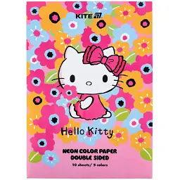 Бумага цветная Kite Hello Kitty неоновая A4 10 листов 5 цветов (HK24-252-1)