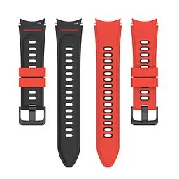 Ремінець для Samsung Galaxy Watch 5 Pro 45mm - червоно-чорний ширина кріплення 20мм силікон Watchbands Ricco (W19-3WB69551119) - мініатюра 4