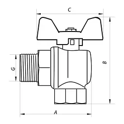 Кран кульовий 1/2" ГШМ (NF.741) Nolf NF2967 - мініатюра 2