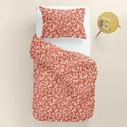 Дитяча постільна білизна в ліжечко FLORET, теракотовий (FlowersWhiteTerrakot_01White_140) - мініатюра 2