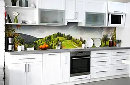 Вініловий кухонний фартух Мандариновий гай наклейка для кухні ПВХ пагорби Природа Зелений Happy Pocket Z181410 - мініатюра 5