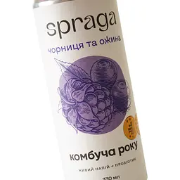Напій безалкогольний Spraga Комбуча Чорниця та ожина слабогазований непастеризований 330 мл - мініатюра 5
