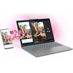 Ноутбук Lenovo Yoga Pro 9 16IAH10 Intel Core Ultra 7 255H до 5, 1 ГГц, 16 2, 8K, WQXGA+, OLED, 120 Гц, 32 ГБ LPDDR5x, 1 ТБ SSD, NVIDIA GeForce RTX 5070 8 ГБ GDDR7, Windows 11 Pro, Luna Grey - мініатюра 23