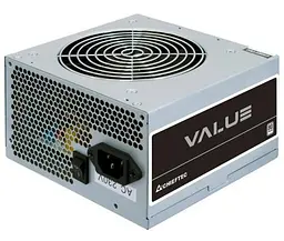 Блок живлення 400 Вт, Chieftec VALUE, сріблястий, 80+ Standart, Active PFC, 120 мм, 2xMolex/3xSATA/1x6+2-pin/1x4+4-pin