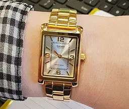 Годинники наручні жіночі стильні кварцові золотисті оригінал Casio LTP-1234G-7AEF (модуль №1330) - мініатюра 5