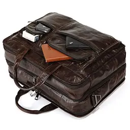 Чоловіча шкіряна сумка John McDee 39,5х15,5х30,5 см sum0026642 - мініатюра 6