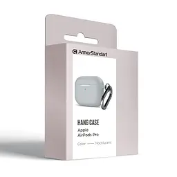 Силіконовий чохол для навушників Apple AirPods Pro, Hang Case, блакитний, ультратонкий захисний кейс товщиною 2 мм, захист від подряпин, пилу та ударів, компактний, з карабіном для кріплення, ArmorStandart (ARM56060) - мініатюра 8