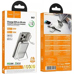 Зовнішній акумулятор Hoco Q43 Clever 10000mAh 20W Silver [165933] - мініатюра 6