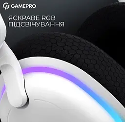 Ігрові бездротові навушники GamePro HSW-250 7.1 Bragi Asgard RGB Tri-Mod White - мініатюра 14
