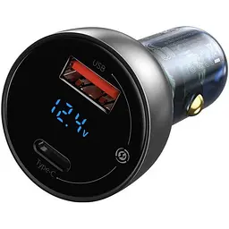Автомобільний зарядний пристрій Baseus Particular PPS 1USB + Type-C 65W CCKX-C0G Dark Grey - мініатюра 5