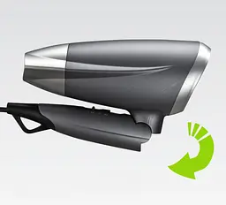 Фен дорожній складний мережевий для волосся насадка концентратор Maestro MR-207 портативний зі складною ручкою 2 швидкості 1400 Вт Чорний - мініатюра 4