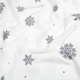 Наволочка Cosas Snowflakes silver фланелева 70х70 см срібляста (Flannel_SnowflakesSilver_70x70) - мініатюра 4