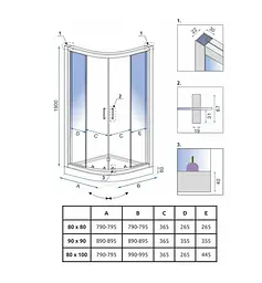 Душова кабіна Rea Look chrom 80x80 REA-K7904, Хром, Універсальна - мініатюра 6