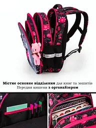 Шкільний рюкзак з ортопедичною спинкою School Standard для дівчинки 475 гр 17,5 літрів Сірий з рожевим - мініатюра 3