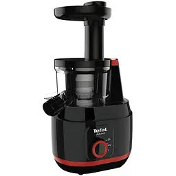 Соковитискач Tefal Juiceo шнековий 150 Вт чаша 0.8 л жмих 0.8 л насадка для цитрусових пластик червоно-чорний (ZC150838) - мініатюра 5
