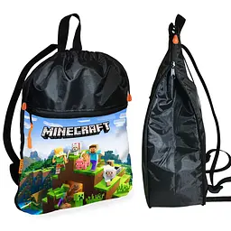 Шкільний рюкзак дитячий Minecraft + Сумка для взуття спортивної форми рюкзак-мішок для хлопчика (01728) - мініатюра 2